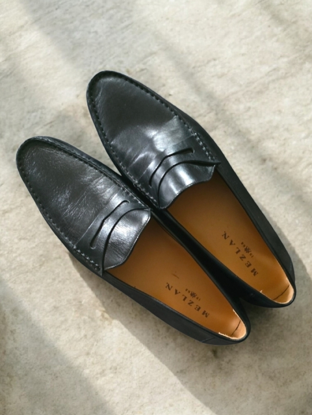 Mezlan Shoes Men's Size 13 13M Black Leather Penny Loafers Dress Or Casual 36686